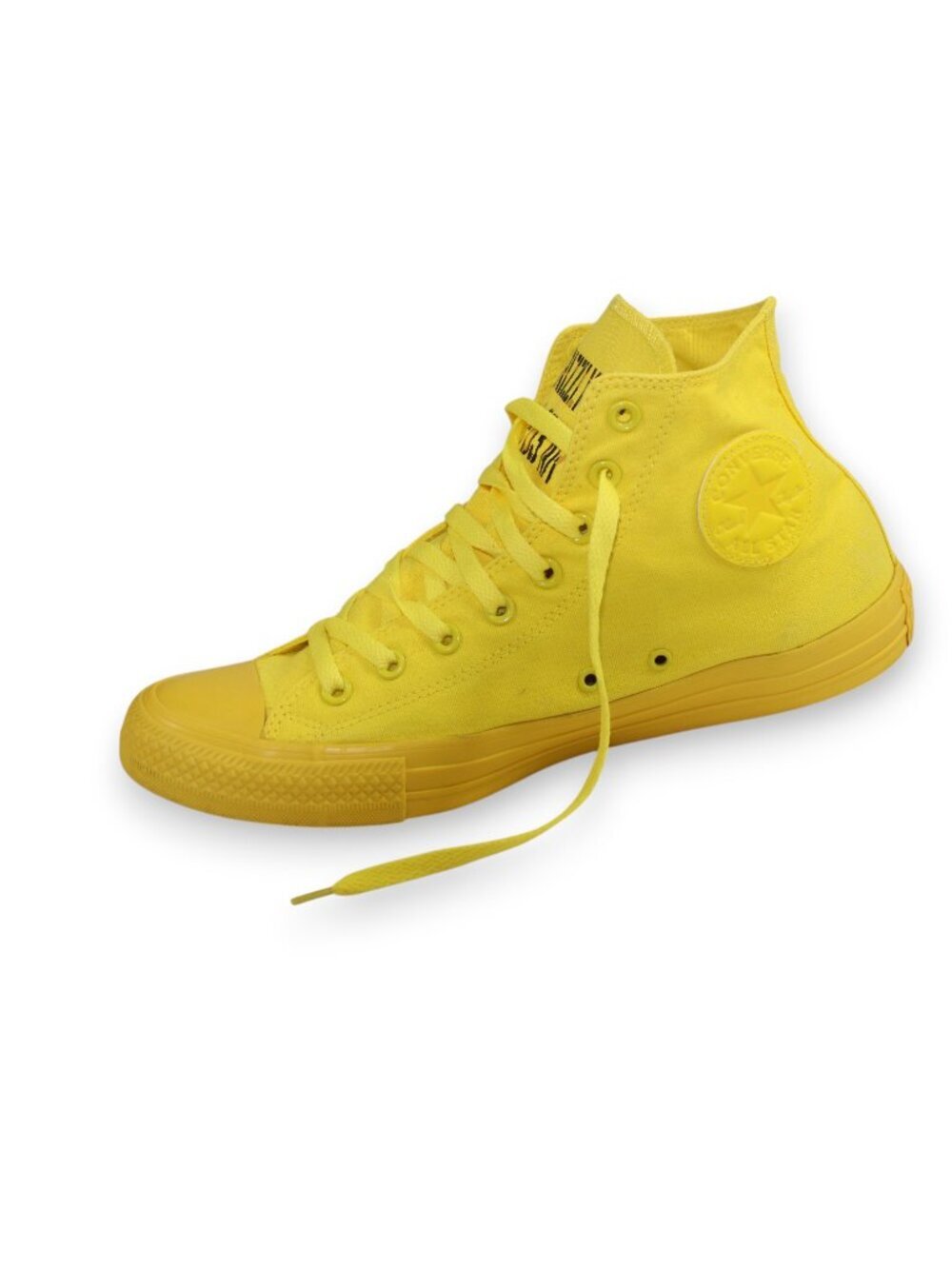 Converse All Star Chuck Taylor Aurora Yellow Custom Canvas Lace Up High Tops - Picture 7 of 12